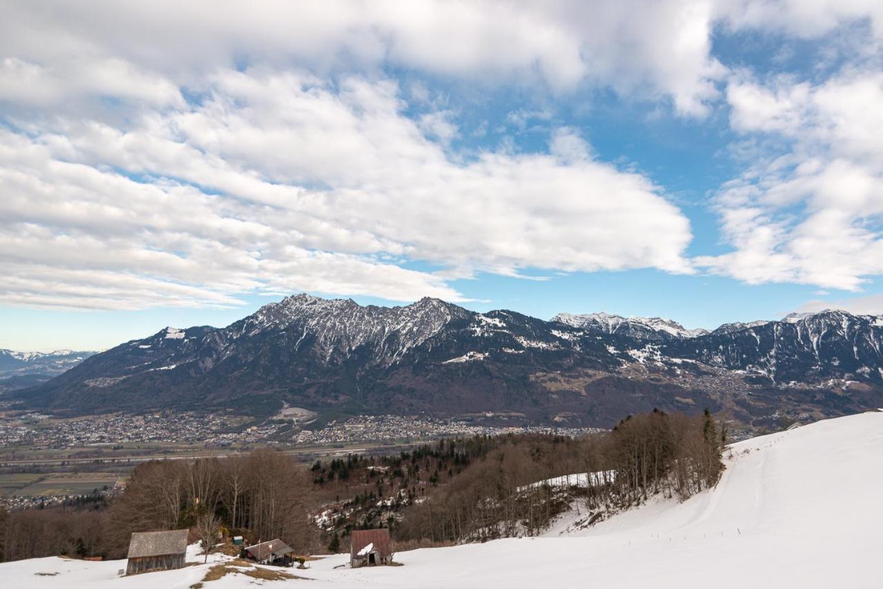 Aparthotel-Almgasthaus Gemsli - A Bisal Oesterreich Ueberm Schweizer Rheintal Sevelen Buitenkant foto
